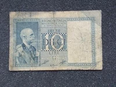 Bankovka Itálie Diece Lire deset Lir 1939