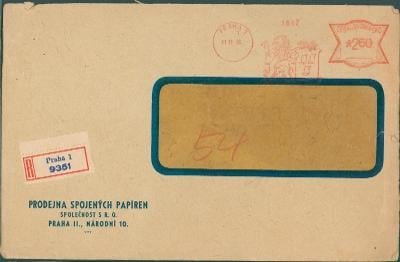 10B5078 R dopis Praha frankotyp prodejna spojených papíren