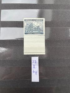 Protektorát Krajiny I. pof.37 II.typ známka s dol. kupónem
