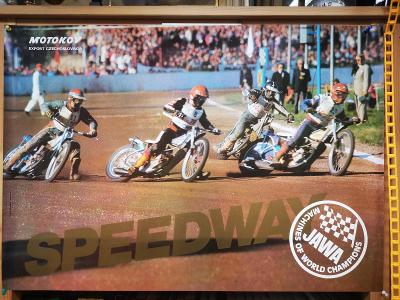 Jawa  speedway motokov velký dobový plakát 60x85cm