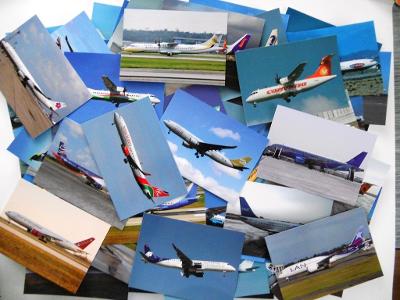 222 různých pohlednic dopravních letadel