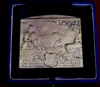 Velká bronzová medaile  Kroměříž , výstava , První republika, etue