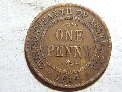 Austrálie 1 Penny 1919 (bez tečky) XF č38162