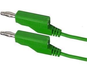 Prepojovací a merací kábel 0,35mm2/1m s banánmi stohovateľný zelený - Elektro