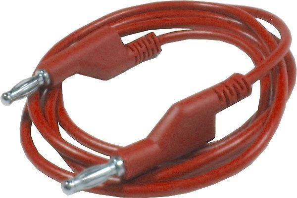 Prepojovací a merací kábel 1mm2/1m s banánmi stohovateľný červený - Elektro