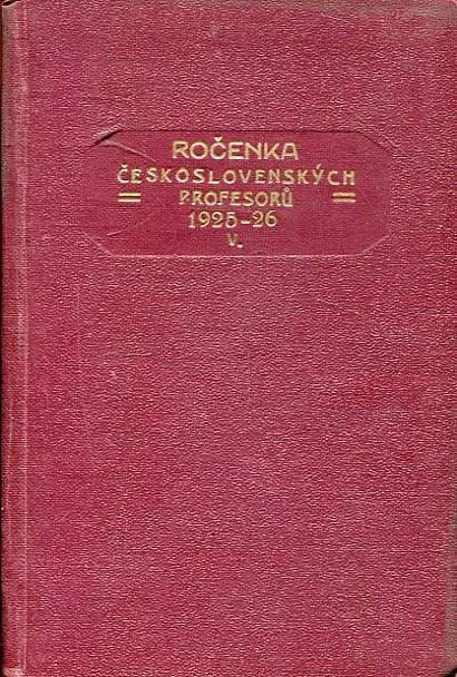 Ročenka československých profesorů 1925/1926 (učitelé - Knihy a časopisy