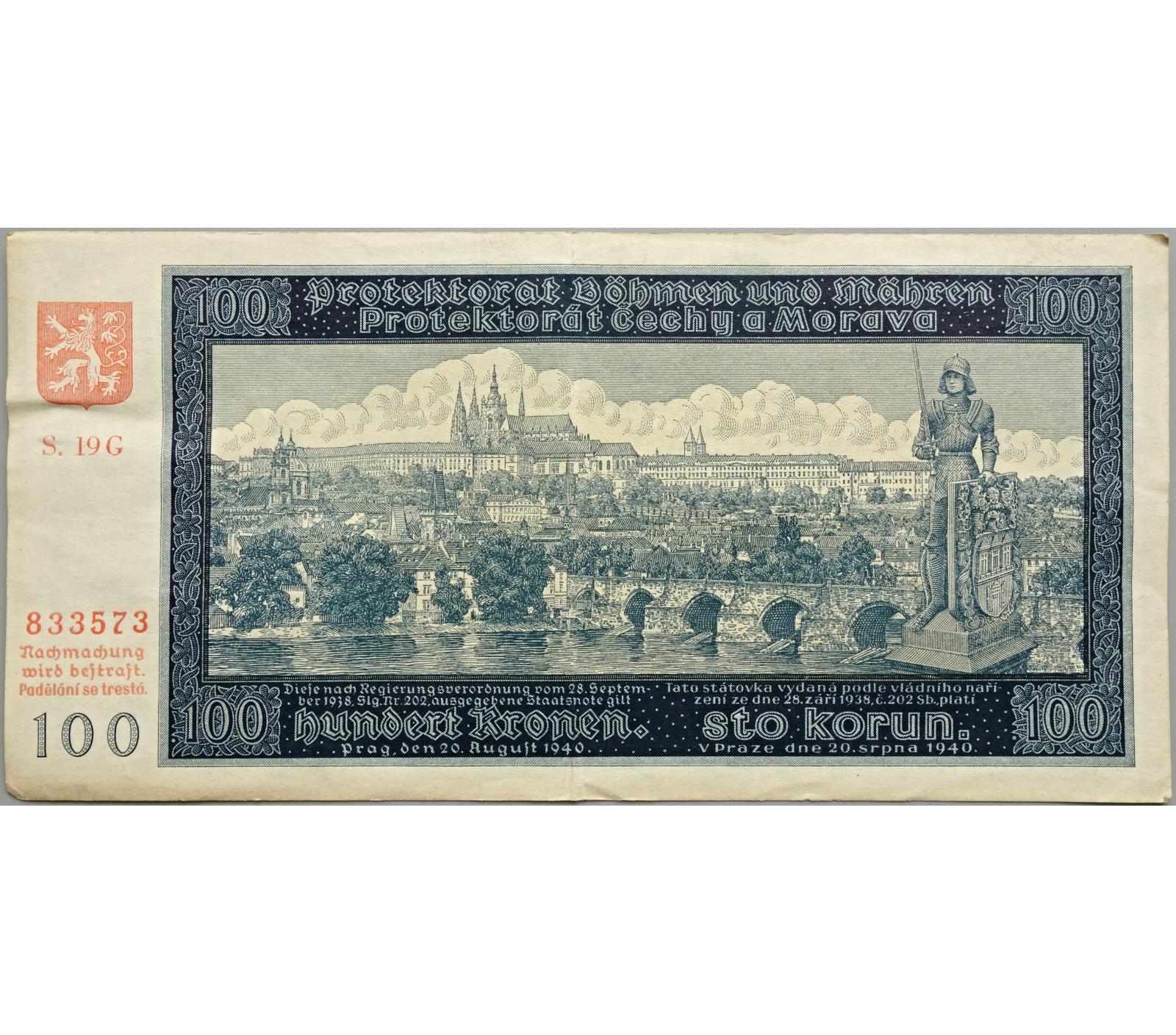 100 K 1940, II. vydání, série 19 G - Bankovky