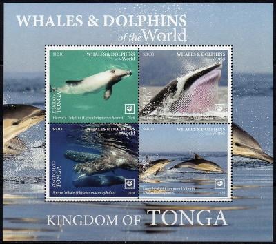 Tonga-Velryby a delfíni 2020**  Mi.Bl.134 / 125 €