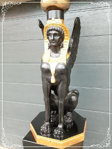 Top masivní dřevěná egyptská socha bohyně - Sfinga Č.2 