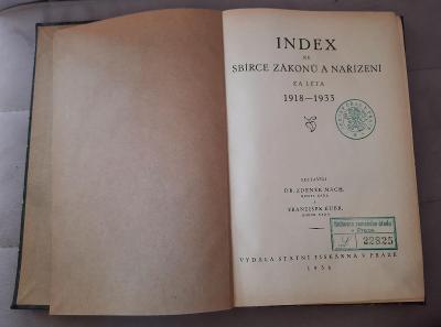 Index ke sbírce zákonů a nařízení 1918 - 1933 Mach Kubr