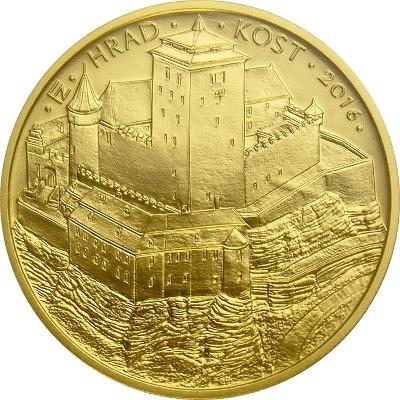 Zlatá mince 5000Kč hrad Kost Proof 