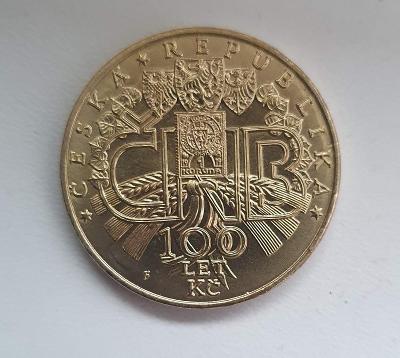 Medaila ČNB s motívom zlatej mince 100 rokov výročia československej koruny