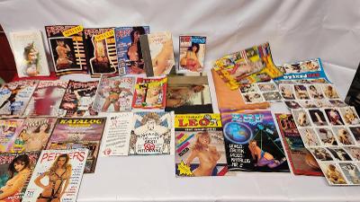 retro erotické časopisy , prospekty a další