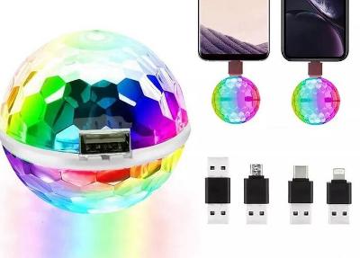 Barevná LED  RGB disco mini koule do telefonu
