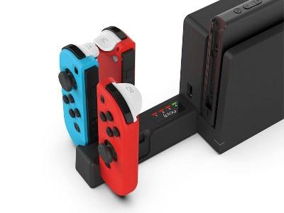 stojánek USB nabíječka na 4 joy-cony pro Nintendo Switch a Switch OLED