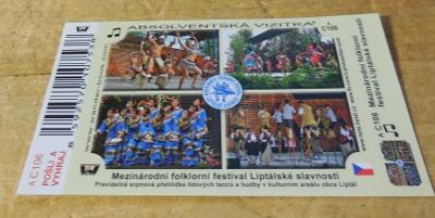 Turistická vizitka  A C 106Mezinárodní folklorní festival Liptálské sl