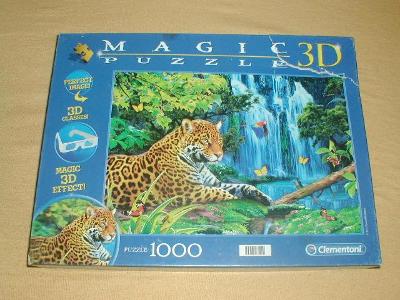 CLEMENTONI 3D MAGIC PUZZLE JAGUAR JUNGLE 1000 dílků 69 x 50 cm