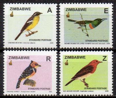 Zimbabwe-Ptáci 2005**  Mi.808-811 / 50 €