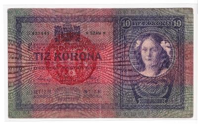 10 Kronen (Korona) 1904, série 2981, maďarské razítko MAGYARORSZÁG !