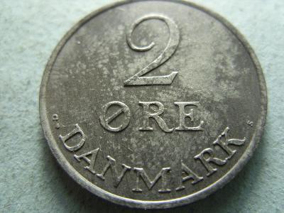 Dánsko - 2 Ore  z roku 1966 zinek