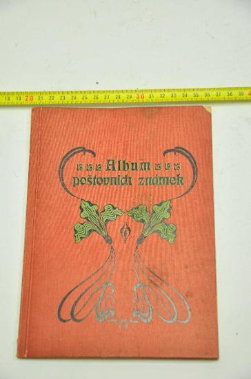 Album poštovních známek - ilustrace dobové kolem 1900