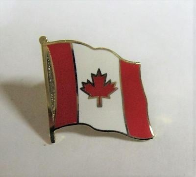 Smaltovaný kovový odznak vlajka Kanada - zlatý plus color 2cm