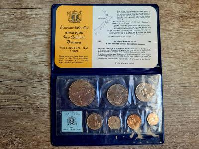 ✅sada oběžných mincí 1969 Nový Zéland - 7 mincí