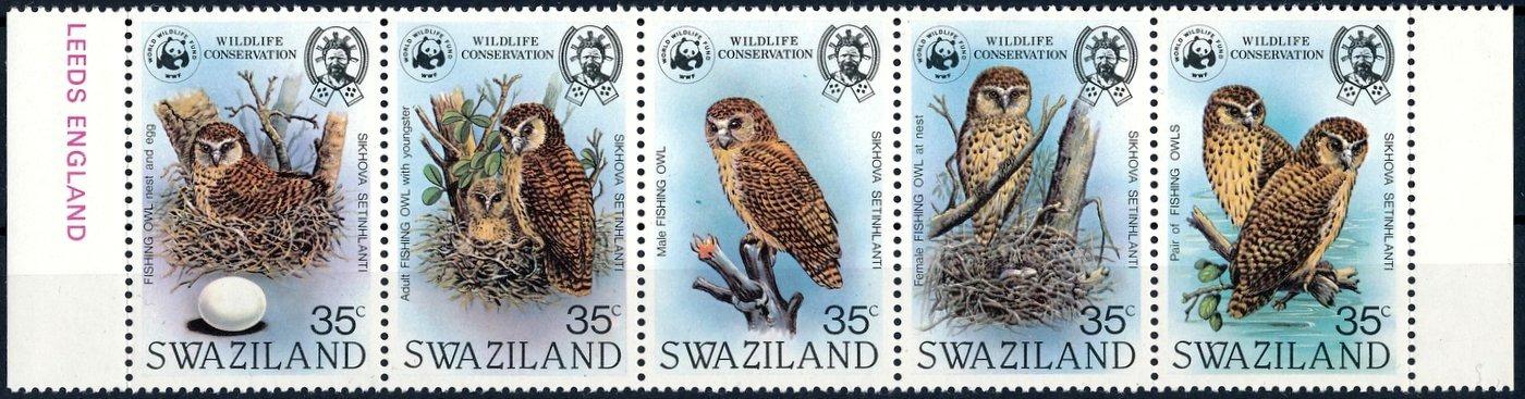 Svazijsko 1982 **/Mi. 398-02 sútlač , komplet , vtáky , WWF , /L22/ - Tematické známky