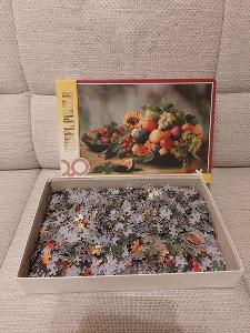 Puzzle 1500 dílků - zátiší s ovocem a slunečnicí