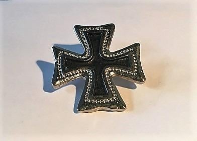 Kovový odznak Maltezský kříž - stříbrný černý