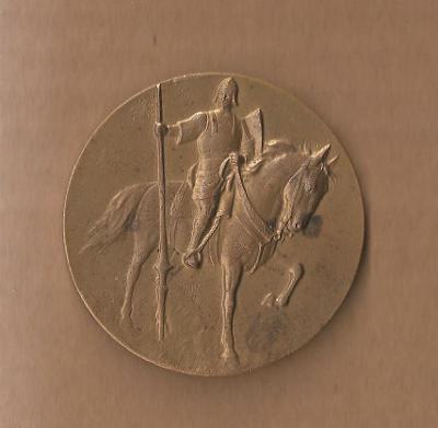 Voják na koni / medaile / plaketa - prům. 5cm