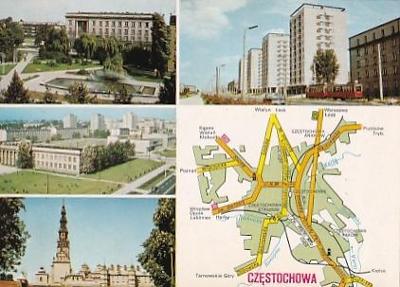 Polsko, Czestochowa, mapka města a pár zajímavostí, neprošlá 