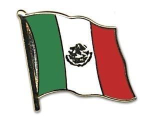 Smaltovaný kovový odznak vlajka Mexiko - zlatý color 2cm