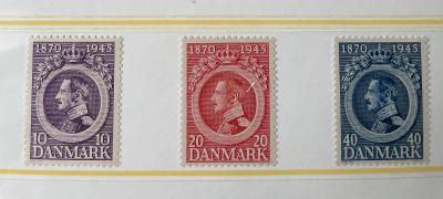 Dánsko 1945 Mi.286-288**série král Christian X.
