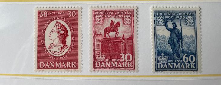 Dánsko 1954/55 Mi.352,356-57** - Známky