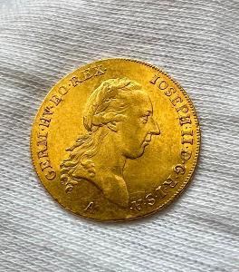 Josef II. zlatý 2 dukát 1786 A - Vídeň , krásný stav!