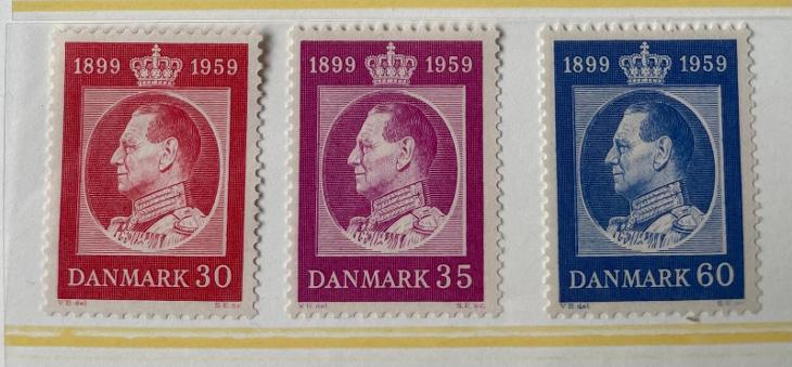 Dánsko 1959 Mi.371-373**série král Frederik IX. - Známky