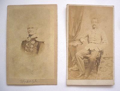 1864 foto, rakouský generál Gondrecourt, pruský generál Wrangel   