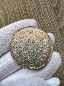 František Josef I. stříbrná 5 koruna 1900 - mimořádný stav ! Plný RL!