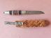 Lovecká dýka-nůž v pleteném koženém pouzdře, neznačená, aukce od 1Kč - Sport a turistika