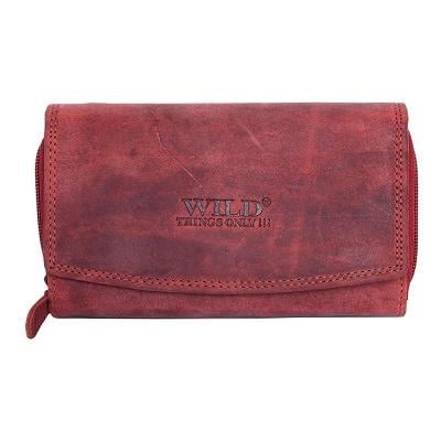 Červená dámska klasická pevná kožená peňaženka a mnoho ďalších