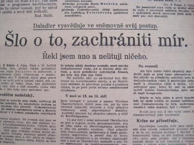 74/noviny 1938-MNICHOVSKÁ ZRADA šlo o to zachránit mír! Lidu pravdu!