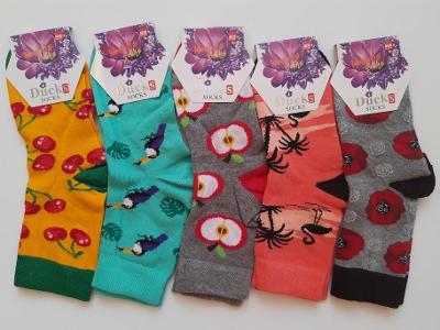 Dámská sada barevných ponožek, v balení 5ks, vel. 38-39, nové