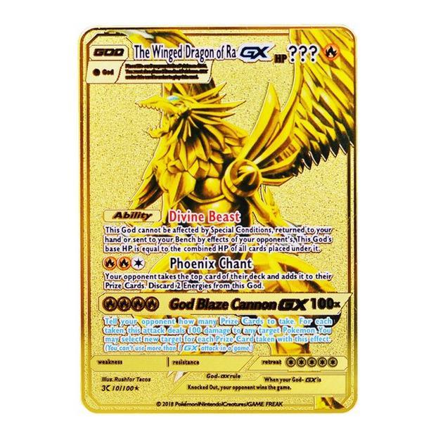 kovová zlatá karta The Winged Dragon of Ra GX - Zábava
