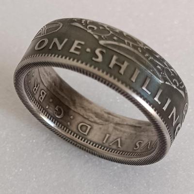 Prsten z mince One Shilling 1947 George VI Anglie- velikost 59 (#4)