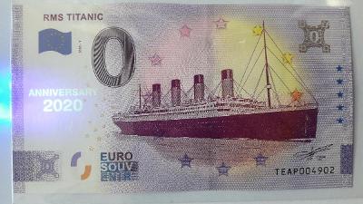 0 euro souvenir bankovka   RMS TITANIC VYROCNA .