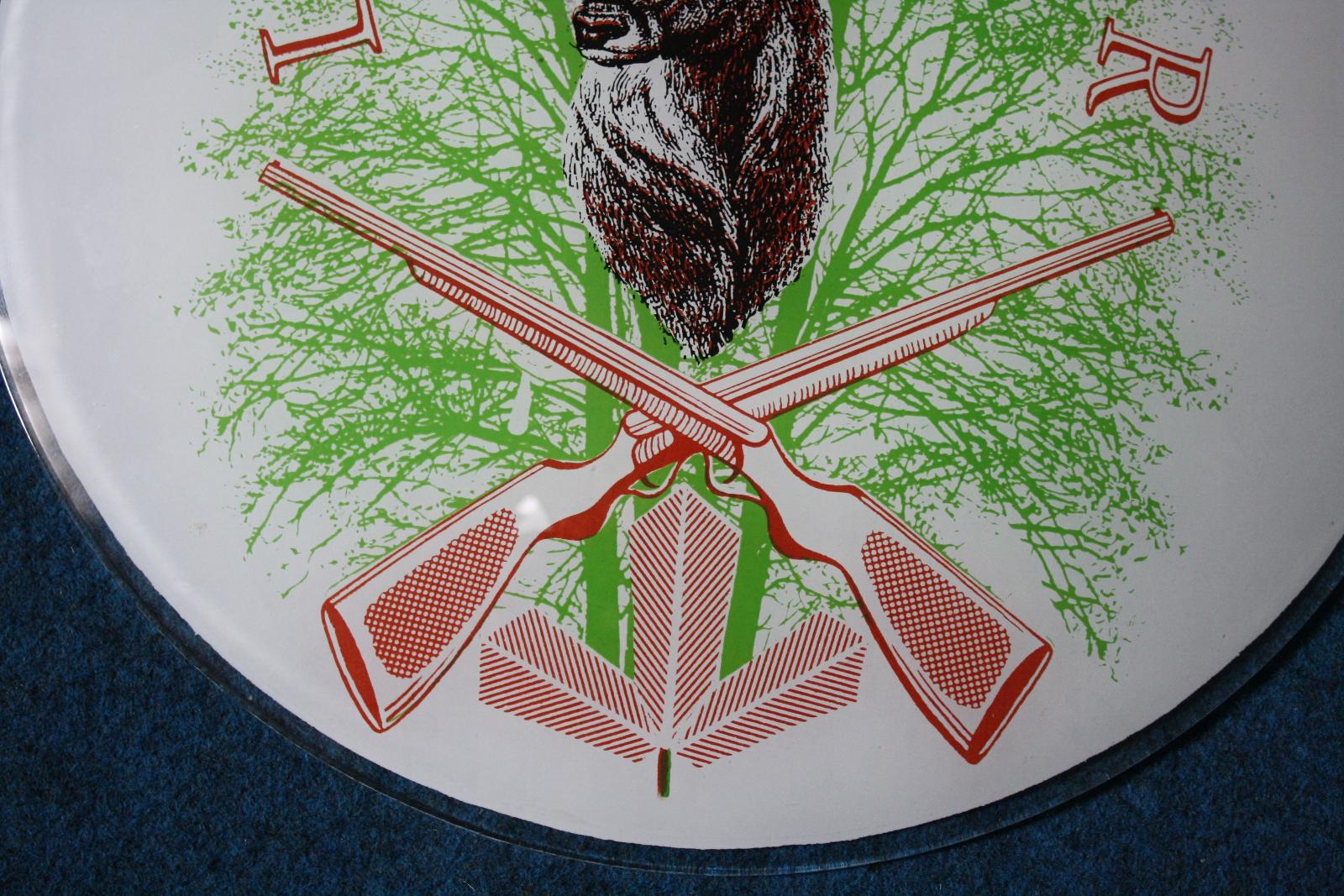 LOVU ZDAR / nástěný starý talíř skleněná dekorace/ myslivost - Střelba a myslivost