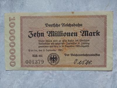10 milionu marek 1923 -  HR-61 Reichsbahn