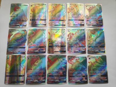15 duhových karet Pokemon GX