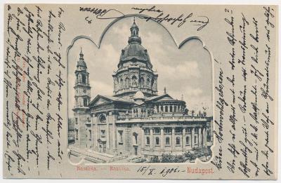 Maďarsko, Budapest, Bazilika, prošlá poštou 1901